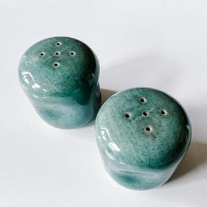 Mid-Century Russel Wright American Modern Salt & Pepper Shakers Glacier Blue
